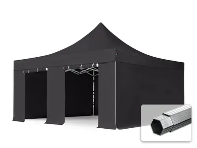 Produktbild von TOOLPORT 5x5m Aluminium Faltpavillon, inkl. 4 Seitenteile, schwarz