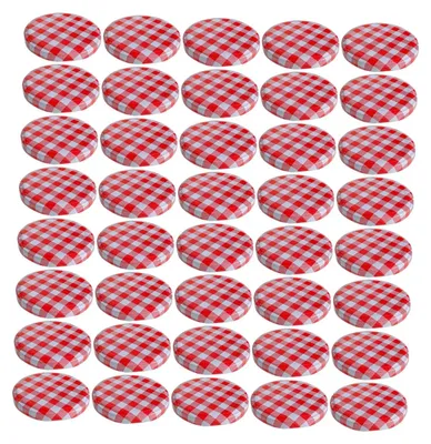 Obrázek produktu pro 40 kusů víček pro sklenice Mason, v různých barvách, šroubovací víčka o průměru 7 cm, vhodná pro sklenice se širokým hrdlem, dekorativní skleněná víčka pro konzervování, skladování a dárkové balení, opakovaně použitelné