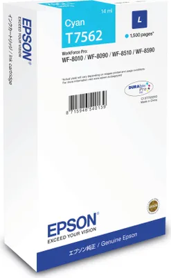 Produktbild von Epson Original T7562L Druckerpatrone cyan 1.500 Seiten 14ml (C13T756240)