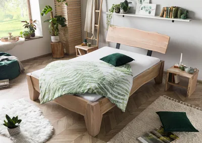 Produktbild von MASSIVMOEBEL24 Bett Akazie160x200 natur lackiert PURE ACACIA #313