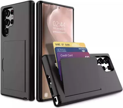 Produktbild von Smartphonica Samsung Galaxy S21 Ultra Fall starke TPU mit Kartenhalter - Schwarz