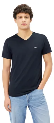 Produktbild von Gant Herren Slim Shield V-Neck T-Shirt T Shirt, Schwarz, XXL EU