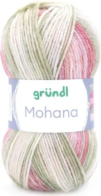 Produktbild von Gründl Wolle Mohana 100 g grün-rose-pink