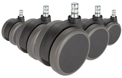 Produktbild von hjh OFFICE Stuhlrollen 5x ROLO No-Noise 11mm/75mm Ersatz Rollen Bürostuhl für Parkett, Laminat, Fliesen oder Steinboden
