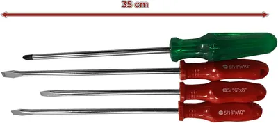 Obrázok produktu pre Sada skrutkovačov, 4-dielna, s magnetickou špičkou, s protišmykovou rukoväťou, určená do dielne