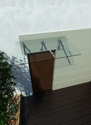 Immagine prodotto di Glaswerk Westfalen - (3LB) Tettoia in vetro trasparente, dimensioni 200x90 cm, completa di supporti