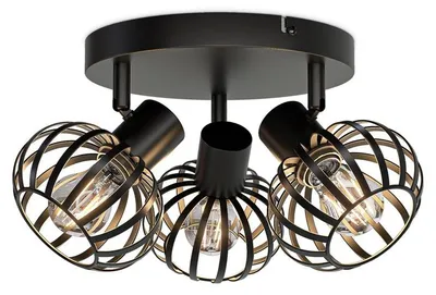 Produktbild von hoftronic LED Deckenleuchte 40W 3-flammig E14 Schwarz rund schwenkbar