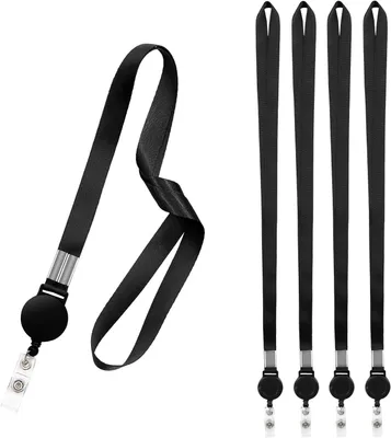 Produktbild von Schlüsselspulen mit Lanyards, 5 Stück, für Ausweise, Schulveranstaltungen