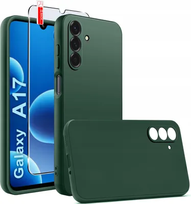 Obrázok produktu pre Zelené matné silikónové tenké puzdro pre Samsung A17 5G + 9H SKLO