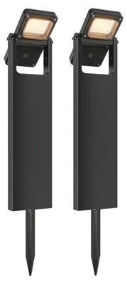 Produktbild von hoftronic Solar-Gartenlaterne 2x 3000K Schwenkbar Schwarz IP54