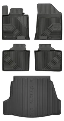 Productafbeelding van Rubberen automatten + kofferbakmat voor Hyundai i40 2011-2019 (sedan) – 5-delig, zwart, op maat – Wielganizator