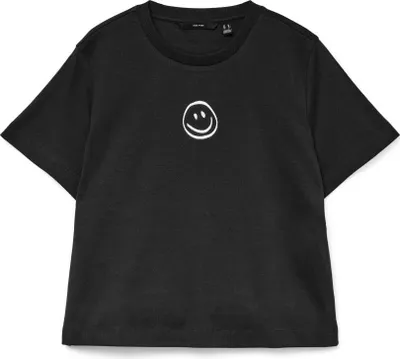 Image de Vero Moda VMSARA METTE SS TOP BOX JRS NOOS Noir/1 SMILE BRIGHT WHITE L
