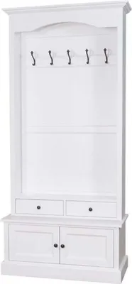Produktbild von Casa Padrino Jugendstil Wand Garderobe mit Schrankfach und Schubladen - Landhaus Stil Garderobenschrank