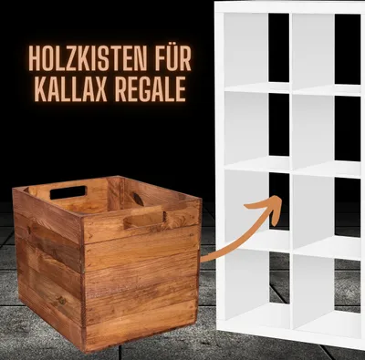 Produktbild von 4er Paket Holzkiste used für Kallax Regale Einschubkiste Einsatz Schublade Kiste Korb