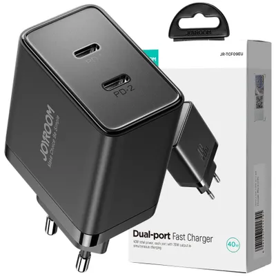 Produktbild von Joyroom Schnelles Ladegerät Jr-Tcf09 2X Usb-C 40W - Schwarz
