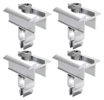 Produktbild von 4x Mittelklemme ST-0018-4 Aluminium, für Aluschiene 40x40mm, Solar Klemmen für Gerahmte Panels 30-45mm Ideal für Balkonkraftwerke und Dachmomntage