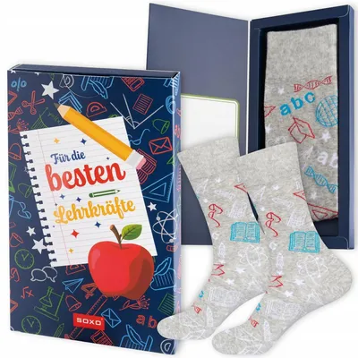 Produktbild von SOXO Herren Socken im Geschenkkarton für Lehrer, Größe 40-45
