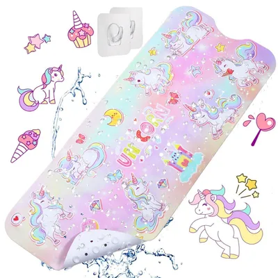 Productafbeelding van Antislip badmat voor kinderen, 100x40 cm, eenhoorn, PVC