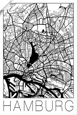 Produktbild von ARTland Poster Retro Karte Hamburg Deutschland Größe: 60x90 cm