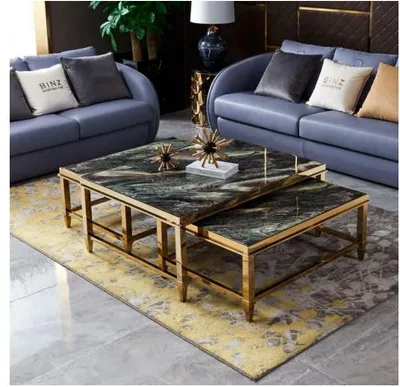 Productafbeelding van Twee salontafels, koffietafels, bijzettafels, design, woonkamer, set van 2