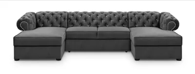 Produktbild von Dunkelgrau Ecksofa U Farbe Kronos 22 Chesterfield Glamourös Wohnzimmer Ecksofa mit schlaffunktion