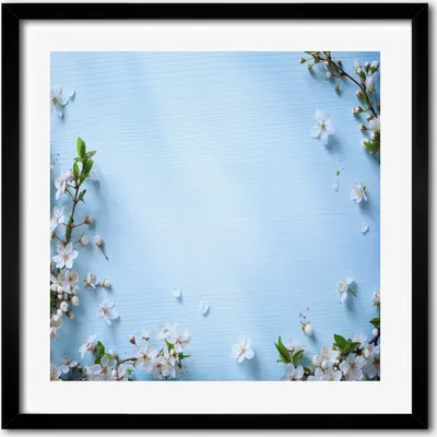Produktbild von Bild - 50 cm x 50 cm - MDF - Rahmen, Wandkunst - Kirschblüten Hintergrund