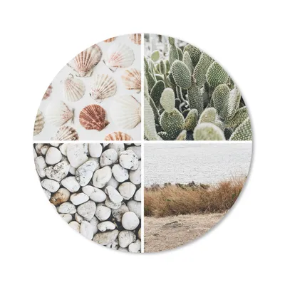 Produktbild von MuchoWow® Mauspad Mousepad Collage - Sand - Steine 50x50 cm - Mousepads - Maus Mat - Pad - Mausunterlage - Vinyl