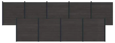 Produktbild von vidaXL Zaunelement 9 pcs WPC und Aluminium Schwarz