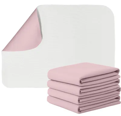 Imagen del producto de Protectores para cama, color rosa, lavables, absorbentes, de 80 x 90 cm, para colchones