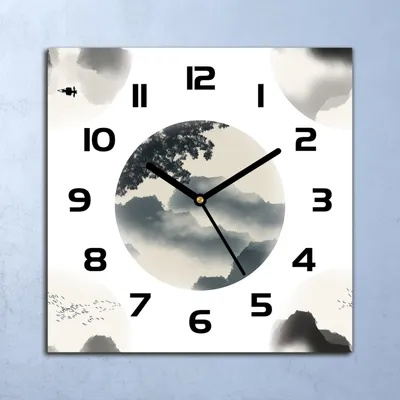 Produktbild von Wanduhr Echt-Glas-Küchenuhr Chinesisch blau weiß Quarz 30x30 Deko Bilder