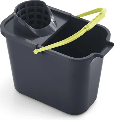 Immagine prodotto di Secchio rettangolare da 12 litri con strizzatore nero-verde MERY