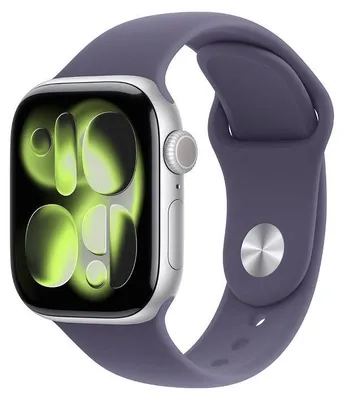 Produktbild von Apple Watch 11 Smartwatch 42mm Silber/Lila Band S/M meu64, 1,80, Apple S10 SiP 64-Bit Dual-Core, 64