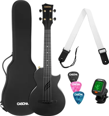 Produktbild von Cascha Carbon Fibre Set Black Konzert-Ukulele
