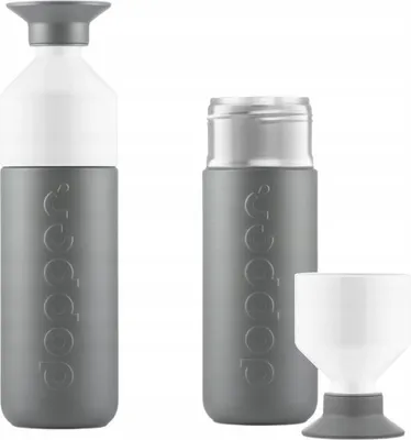 Zdjęcie produktu dla Butelka termiczna Dopper Glacier Grey 350 ml z kubkiem