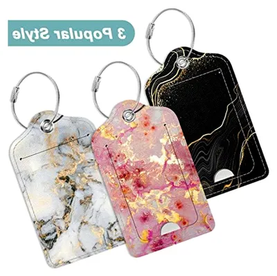 Produktbild von 3er Set Kunstleder Kofferanhänger für Reisen