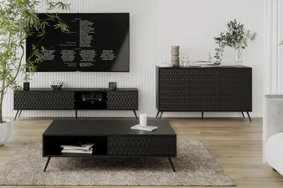 Produktbild von Wohnzimmer Set Modern Holzmöbel TV-Lowboard + Sideboard s Couchtisch