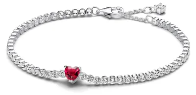 Produktbild von Tennisarmband für Damen mit Herz aus Sterlingsilber von PANDORA