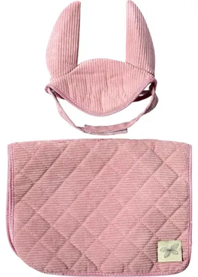 Immagine prodotto di byAstrup cuscinetto da sella e coprimosche in velluto a coste Hobby Horse Saddle Pad Rose