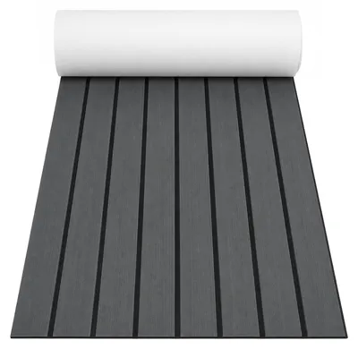 Produktbild von Vigevee Bodenbelag Matte Rutschfest Deck Teppich Teak EVA Schaum Yacht Bodenmatte Selbstklebend Fußboden Deck Matte Dunkelgrau 240x45cm