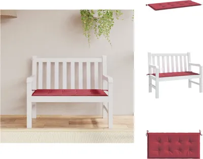 Immagine prodotto di vidaXL Cuscino per panca da giardino rosso vino 100x50x3 cm Tessuto Oxford - Cuscino per seduta