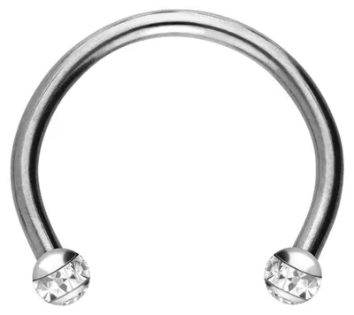 Produktbild von Ohrpiercing, Nasenpiercing, Septum Piercing Titan Hufeisenring EPOXY-RING-KUGELN + KRISTALLE