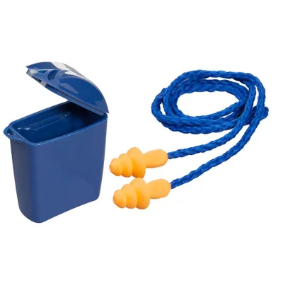Image de 1 Paire de bouchons d'oreilles réutilisables avec cordelette et boîte de rangement  SNR 26 DB