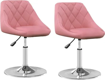 Produktbild von vidaXL Esszimmerstühle 2 Stk. Drehbar Rosa Samt