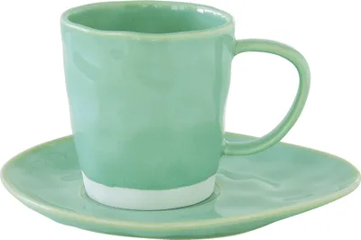 Produktbild von Tasse mit Untertasse INTERIORS aqua grün 250ml aus Porzellan Easy Life WA