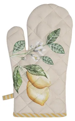 Produktbild von Clayre & Eef Ofenhandschuh 18x30 cm Beige Gelb Baumwolle Zitrone