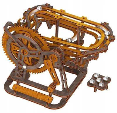 Produktbild von Wooden.City 3D Holz-Bausatz Mechanische Kugelbahn Marble Run Mini