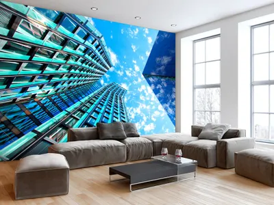 Produktbild von Vlies Fototapete 400x280 cm Tapeten Wandtapete XXL Architektur Himmel Hochhause d-B-0036-a-c