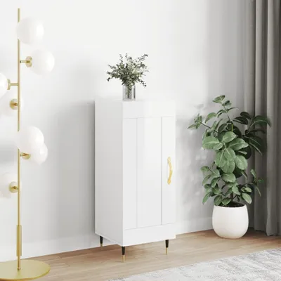 Produktbild von [Home] Sideboard Hochglanz-Weiß 34,5x34x90 cm Holzwerkstoff , Neue Mode 2024 im häuslichen Leben