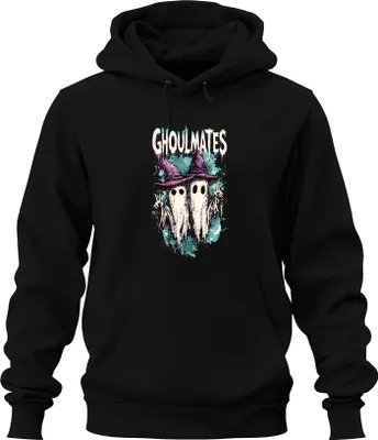 Obrázek produktu pro Ghoulmates Halloween Ghosts Ghost Couple Witch Hat Vintage Uni mikina s kapucí, černá, M