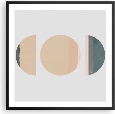 Produktbild von Gerahmtes Poster - Schwarzer Rahmen - Abstraktion Rad Halbkreis - 60x60 cm - Wand Bild - Wanddeko - Wandbilder - Wandposter - Bilderrahmen - Bilder - Kunstdruck - Wandbild - P2BAC60x60-4310